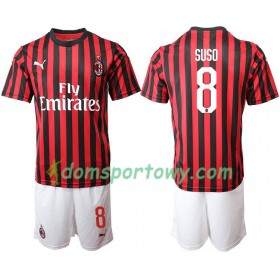 Koszulka AC Milan SUSO 8 Dziecięcy Domowe Koszulki Piłkarskie 2019-2020 Krótki Rękaw